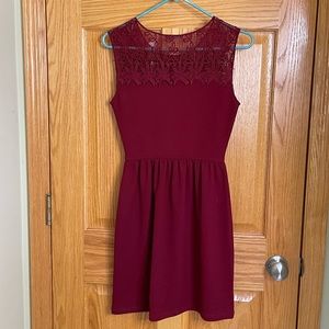 Maroon mini dress